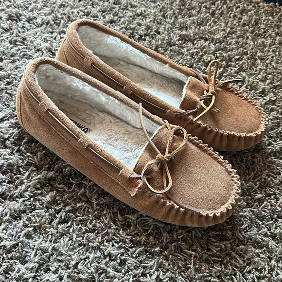 Minnetonka Tan Suede Moccasins main image 4
